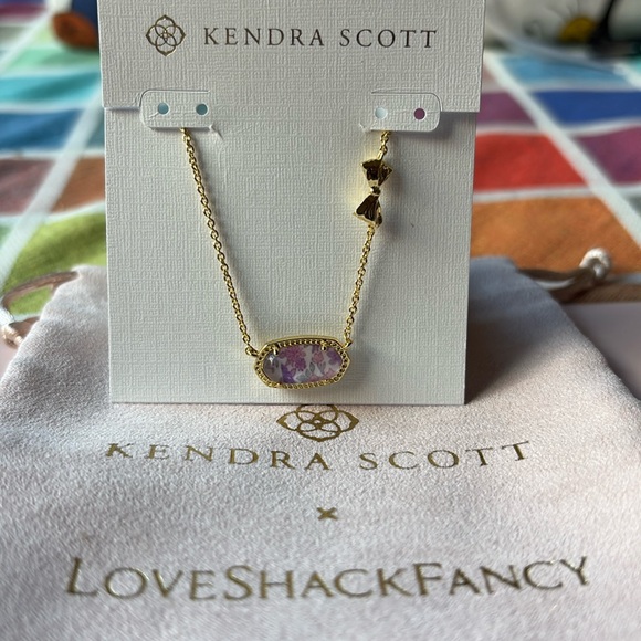 🎀 Kendra Scott X LoveShackFancy Gold Elisa Necklace 🎀 NWT 🎀 - Picture 16 of 16